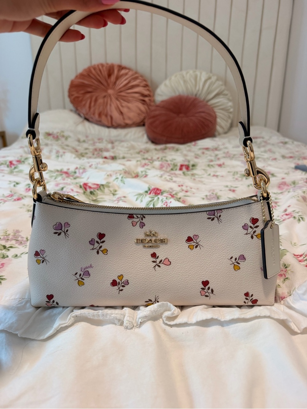 Coach Cream Mini Shoulder Bag with Multicolor Floral Accents - Picture 5 of 5